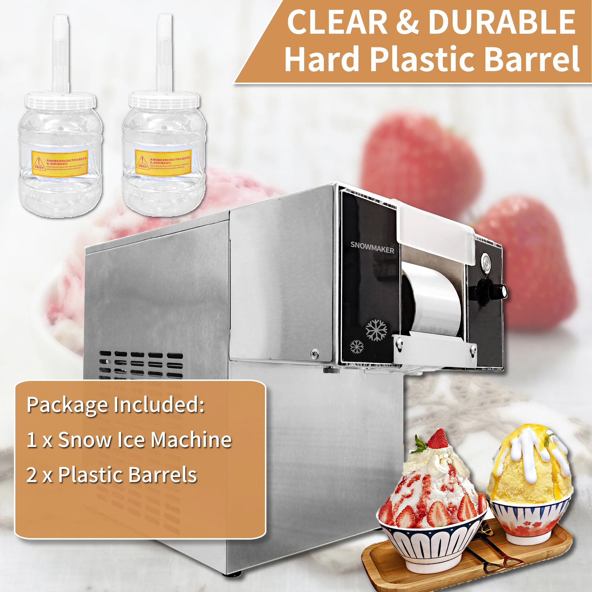 Mvckyi Korean Milk Ice Machine/Snowflake Ice Machine Bingsu Machine Snow ice-cream for Coffee/Milk-tea/Restaurant