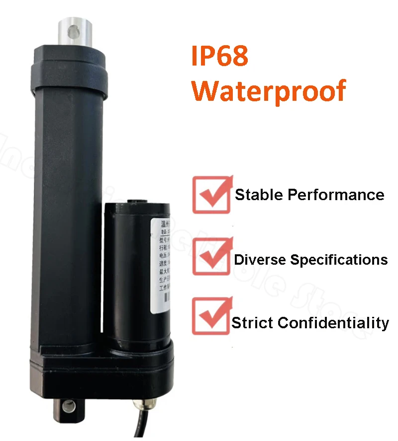 IP68 Waterproof Linear Actuator 12V 24V 36V 48V DC Electric Cylinder Can Work Underwater for DIY Medical Bed Window Opener