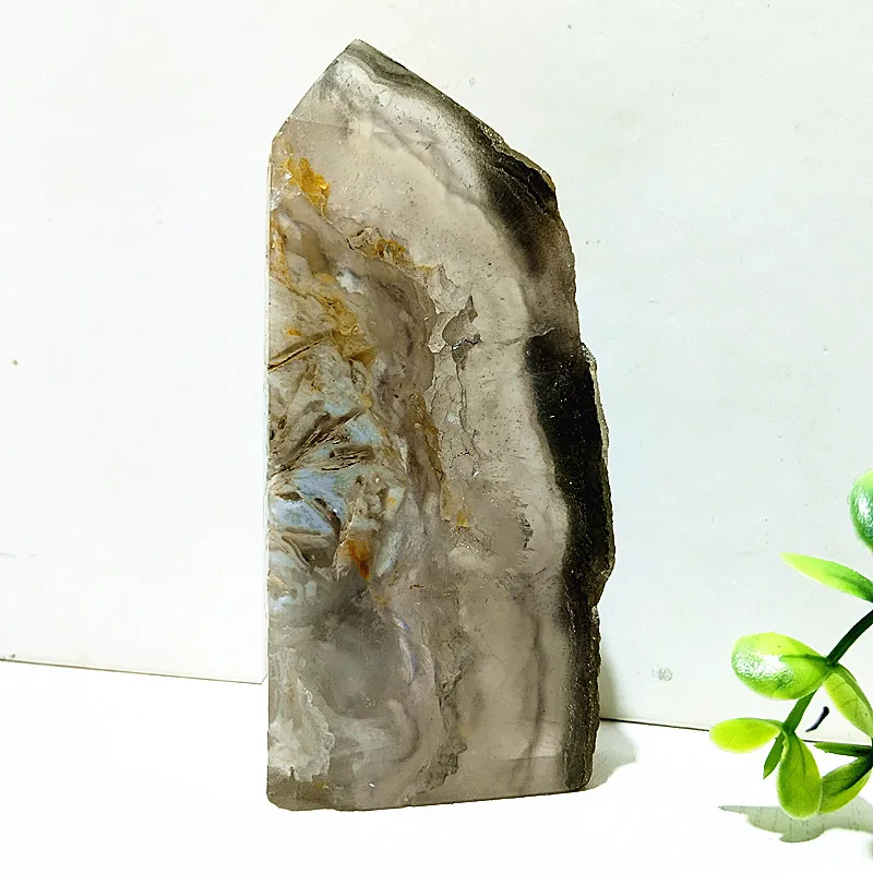 Natural Pyrite And Fluorite Symbiosis Srystal Wand Point Witchcraft Chakra Energy Spiritual Reiki Healing Desk Home Room Decor