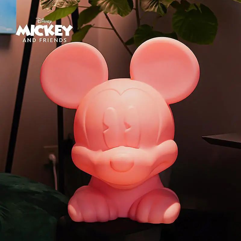 Disney Mickey Mouse Lamp Lying on the Floor Led Lamp Adjustable Color Bedroom Living Room Lighting Outdoor Camping Christmas Gif