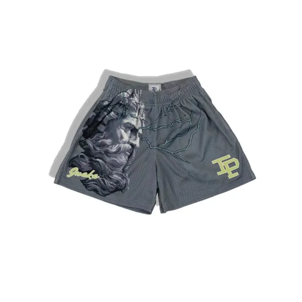 American Trendy Basketball Shorts Casual Sports Hole Pants 2024  Five-quarter Pants Fitness Quick-drying Shorts Workout Shorts