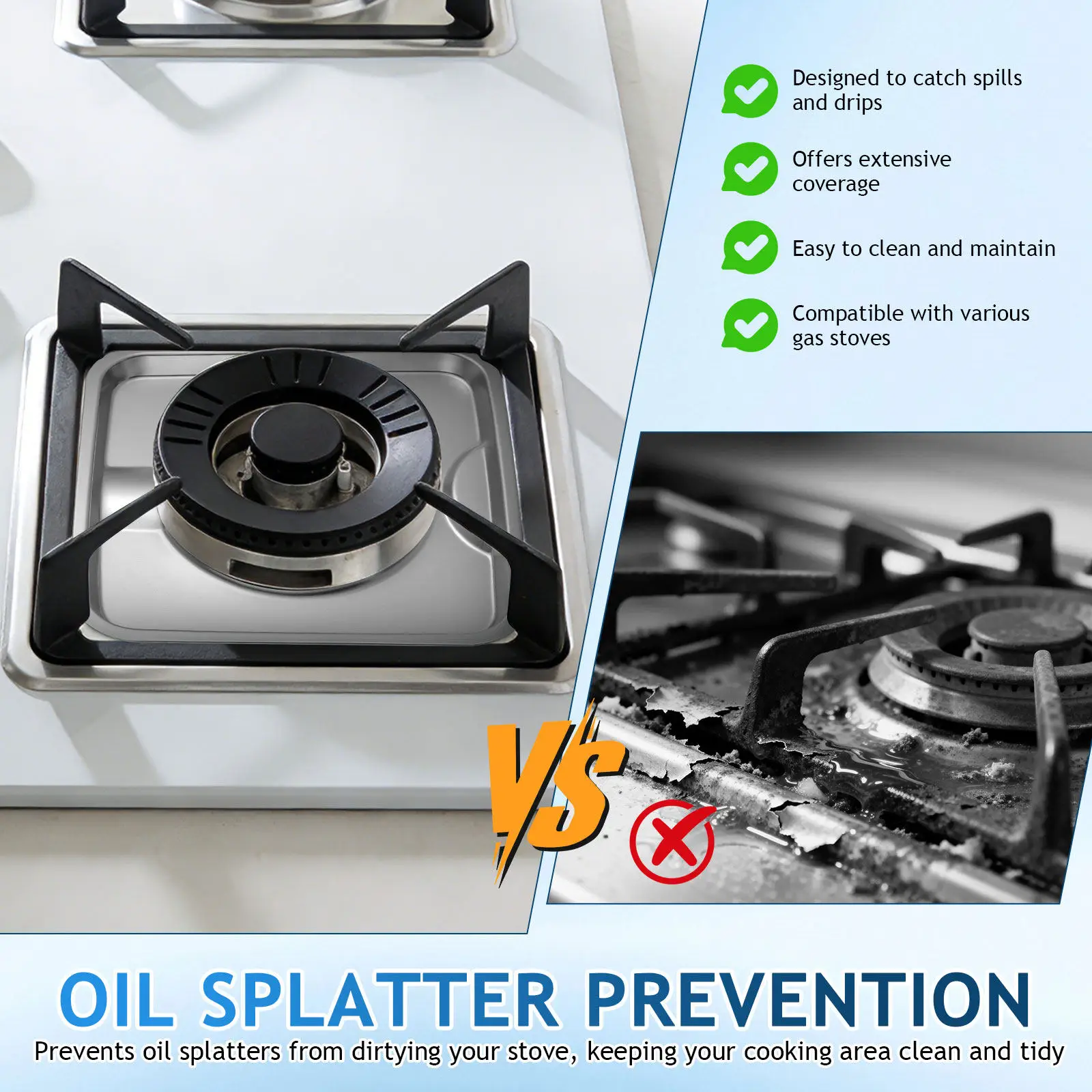 

4pcs Stainless steel Gas Burners Stove Top Covers Gas Stove Burner Liners Oil Splash Guards Burner Drip Pans kitchen tool