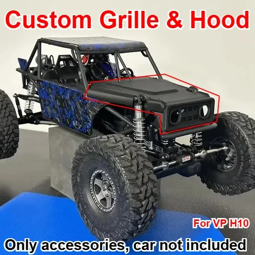 1/10 RC Tube Frame Crawler Vehicle Retro Style Front Grille Hood Custom Model Number For VP H10 Decorative Styling Upgrade Parts