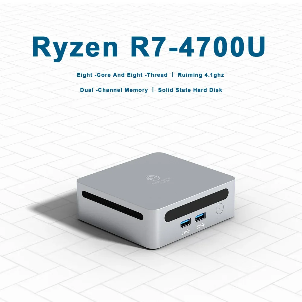 2025 GenMachine Nuovo Mini PC Ren4000 4700U AMD Ryzen7 4700U CPU 2.0GHz Fino a 4.1GHz Windows 10/11 DDR4 64GB WiFi6 NUC PC da gioco