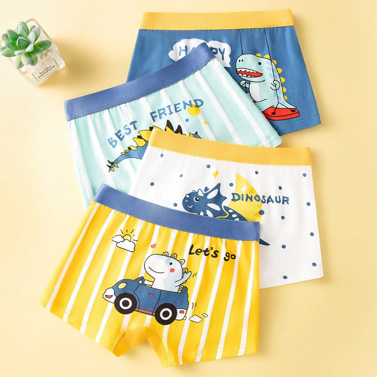 4/8 Pcs Boy Underwear for Kids Soft Elastic Waistband Cotton Boxer Panties Breathable Double Crotch Toddler Underpants