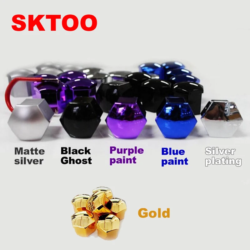 SKTOO (20pcs)For Peugeot 207 301 307 308 408 508 3008 Citroen C4l C5 C2 Wheel Rim Cover Tyre Screw Cap,color Paint