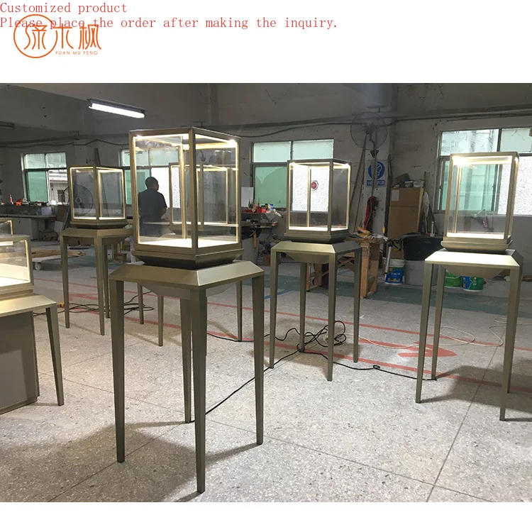 

Customized Glass Jewellery Display Showcase Metal Counter Design Jewellery Cabinet Manufacturer