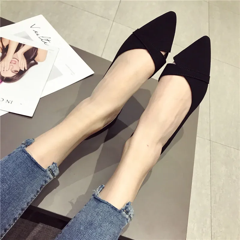 BEYARNEFashion Casual Flat Shoes Woman New Summer Breathable Comfortable Soft-soled Shoes Pointed Toe Shallow Flat Women Shoes