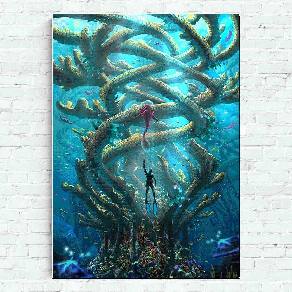 S-subnauticas game Poster Home Office Wall Bedroom Living Room Kitchen Decoration Painting