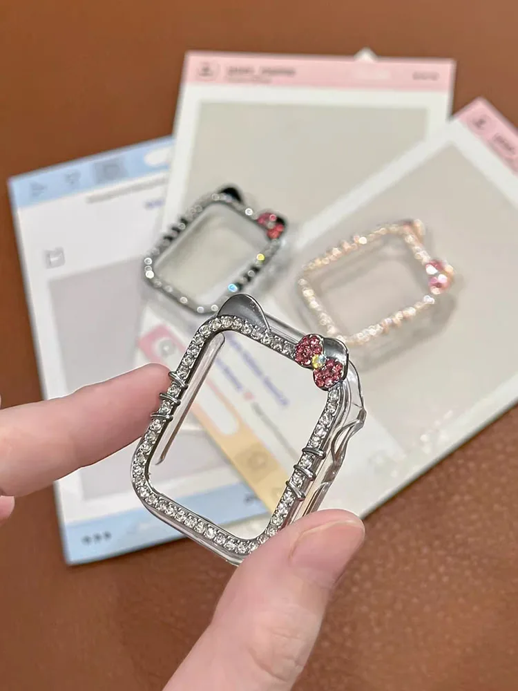 Kitty Cat Diamond Case for HUAWEI watch fit 5/4/fit 4 Pro Protective Hollow Hard PC Bumper Frame Shell HUAWEI watch fit 4 Cover