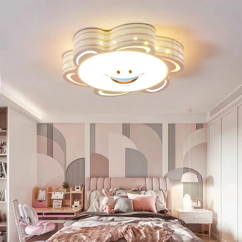 Modern Led Ceiling Lamp Creative Sun Flower Chandelier Bedroom Lighting Cartoon Children Boys Girl Room Study Kids Ceiling Light