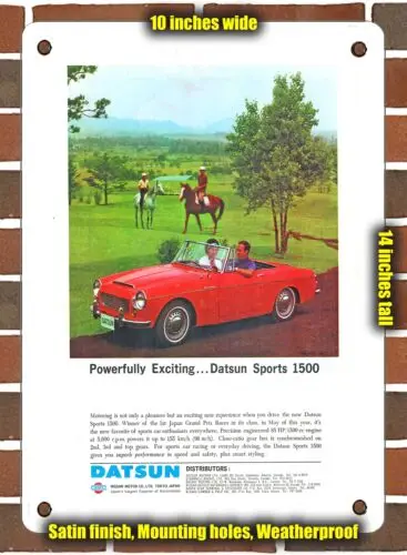 METAL SIGN - 1963 Datsun Sports 1500 Powerfully Exciting - 10x14 Inches