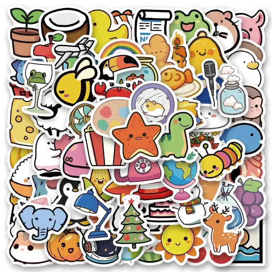 

Набор из 100 милых наклеек с мультяшными персонажами | Крутые виниловые наклейки с граффити для скрапбукинга и ведения дневников
