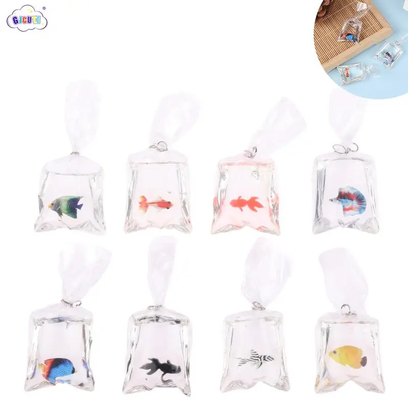 1Bag 1:12 Dollhouse Miniature Fish Tank Fish Cute Ornamental Fish Home Aquarium Decoration Toy Doll House Accessories