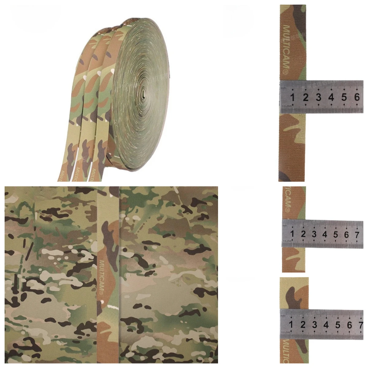 Binding Tape CP All Terrain MC Camo Polyester 20mm 22mm 25mm Webbing Strap for Tactical Backpack Bags Outdoor Use by the meter