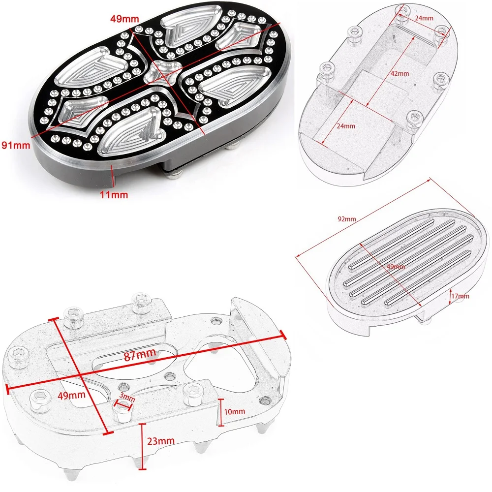Motorcycle Foot Brake Pedal Pad Cover For Harley Sportster XL 883 1200 Dyna Wide Glide V-Rod Softail Night Street Rod 03-later
