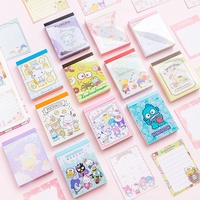 Sanrio Melody Kuromi Hangyodon Kitty Memo Pad Cute Sticky Notes Stationery Label Notepad Planner Sticker Post School Supply