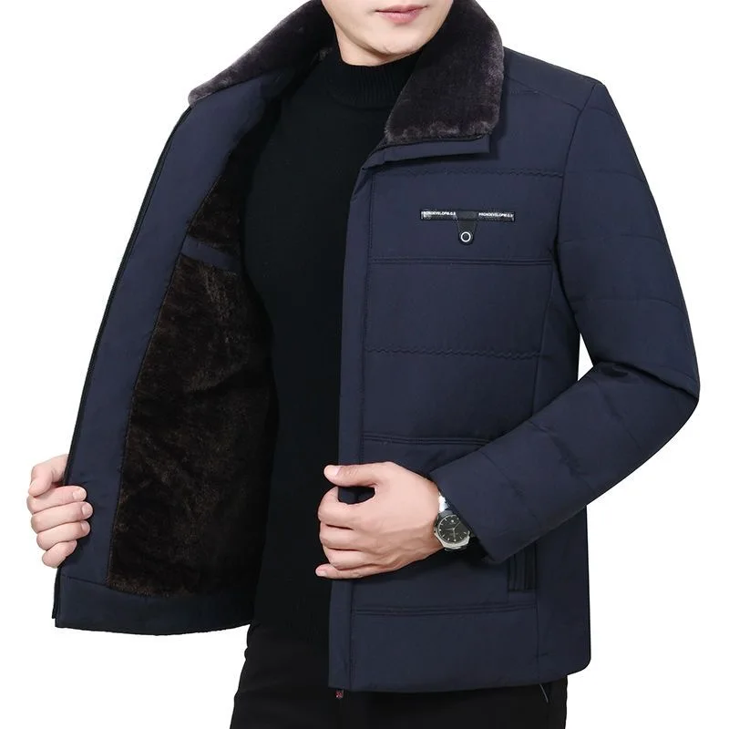 

Новое зимнее модное плюшевое толстое теплое хлопковое пальто для мужчин, повседневное свободное спортивное ветрозащитное пальто большого размера высокого качества M-4XL
