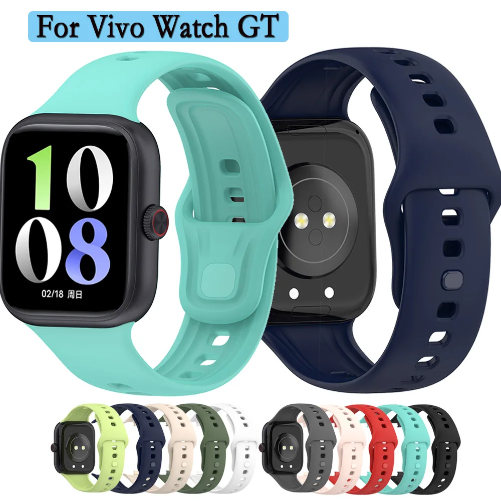 Watchband For Vivo Watch GT Silicone Bracelet Sport Strap Replacement High Quality Soft and Durable Wristband Adjustable Correa