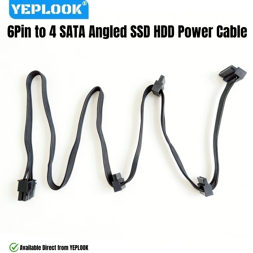 

4 SATA Right Angle, SSD HDD SATA Power Cable for Corsair CX850M, CX750M, CX650M, CX600M, CX550M, CX500M, CX450M CX430M Modulars