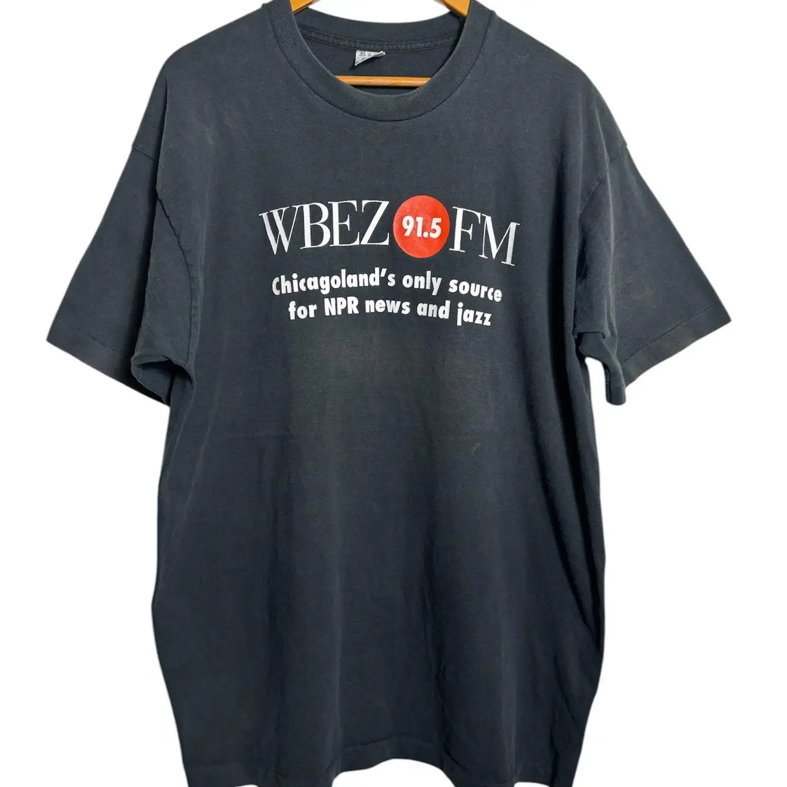 Vintage 90s WBEZ 91 5 FM Radio Chicagoland s Only Source For Npr News And Jazz Promo T Shirt XL Size vintage Washed fashion