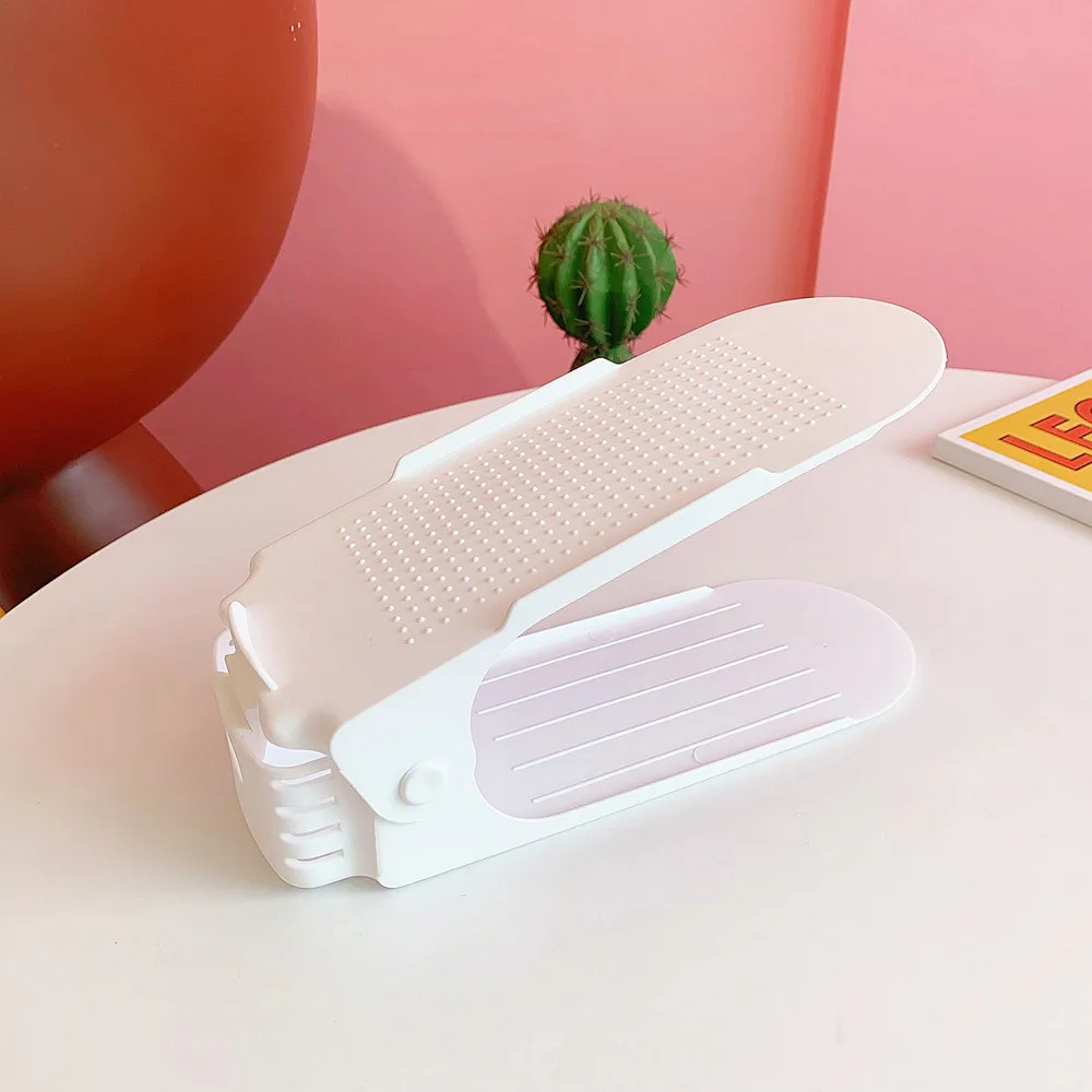 7/100 Stück modernes Schuhregal, Schuhaufbewahrungsregal, doppelschichtig, integriertes, verstellbares Kunststoff-Schuhregal für Zuhause und Wohnzimmer – Detail 6