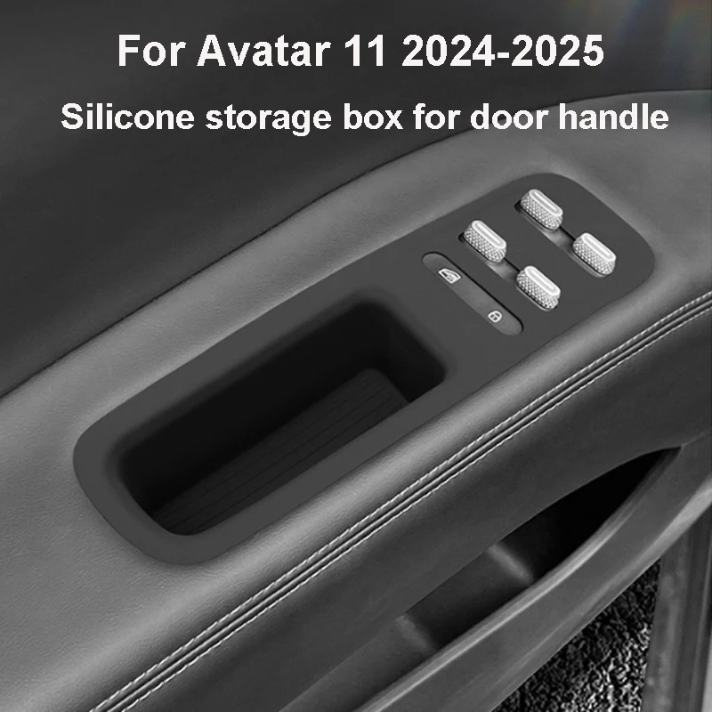 

For Avatar 11 2024 2025 Car Door Pull Silicone Storage Box Handle Door Slot Box Anti Fouling Interior Accessories
