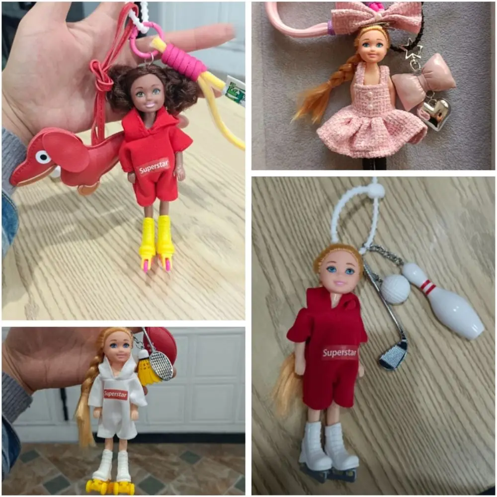 New Korean Style Doll Bag Pendant Sports Style Change Clothes Keychain Ornament DIY Accessories Cartoon Doll Keychain