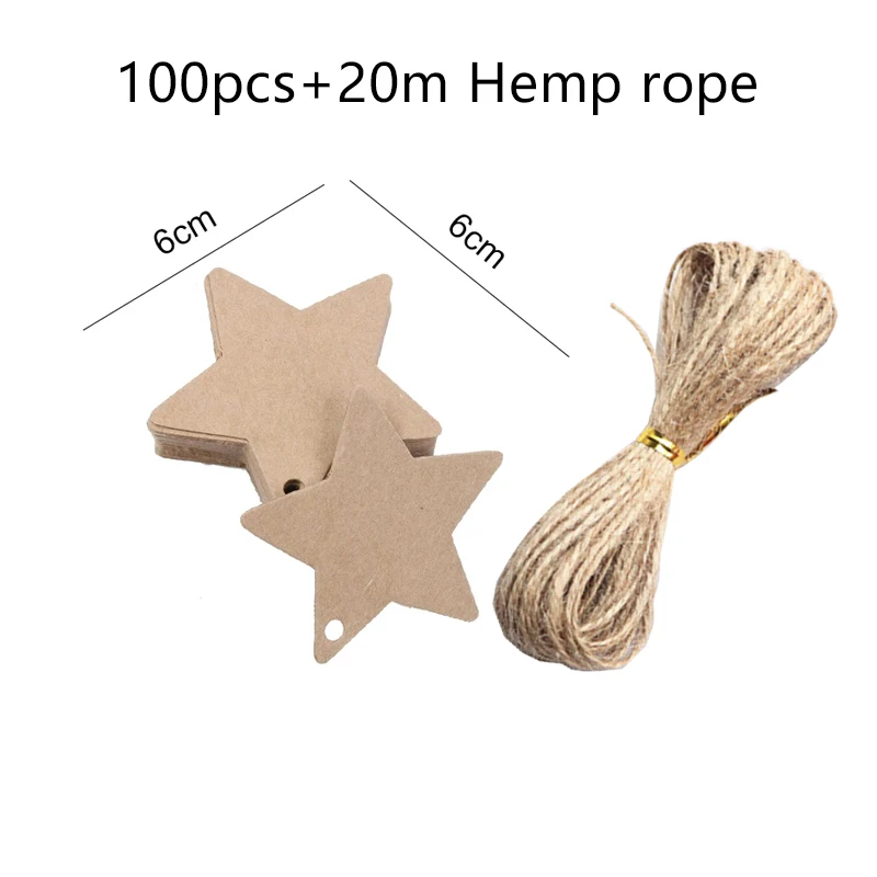 50/100 Stück leere Hängeetiketten aus Kraftpapier mit Löchern aus Hanfseil, verstellbare Seillänge, handgeschriebene Karte, Party-Geschenke, Etiketten TMZ – Detail 21
