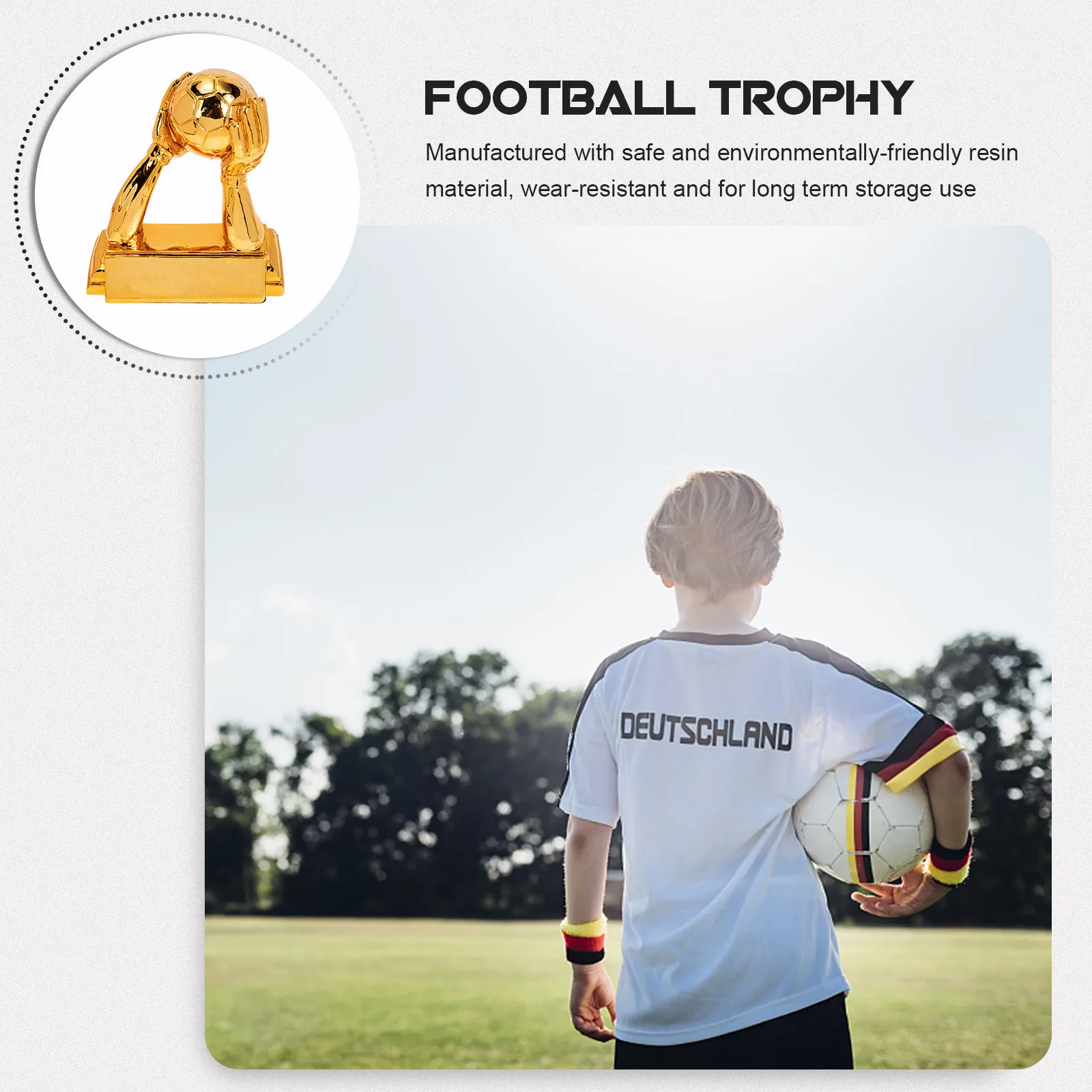 Versatile Resin Football Trophy Style Decorative Soccer Trophy Adornment for Schools Offices Events Competitions view 6