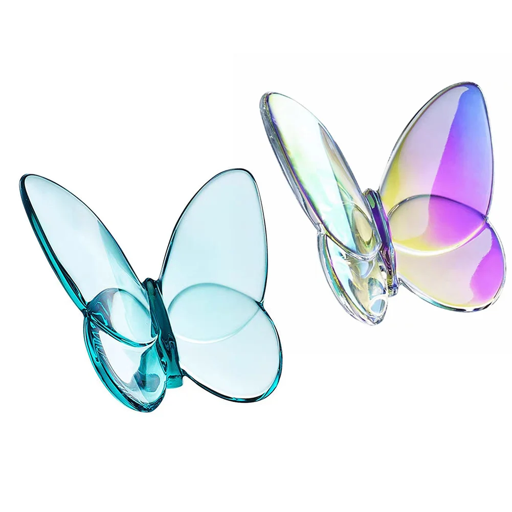 Luxury Butterfly Decors Nordic Transparent Butterfly Shape Ornament Creative Wedding Gift Glass Lucky Butterfly