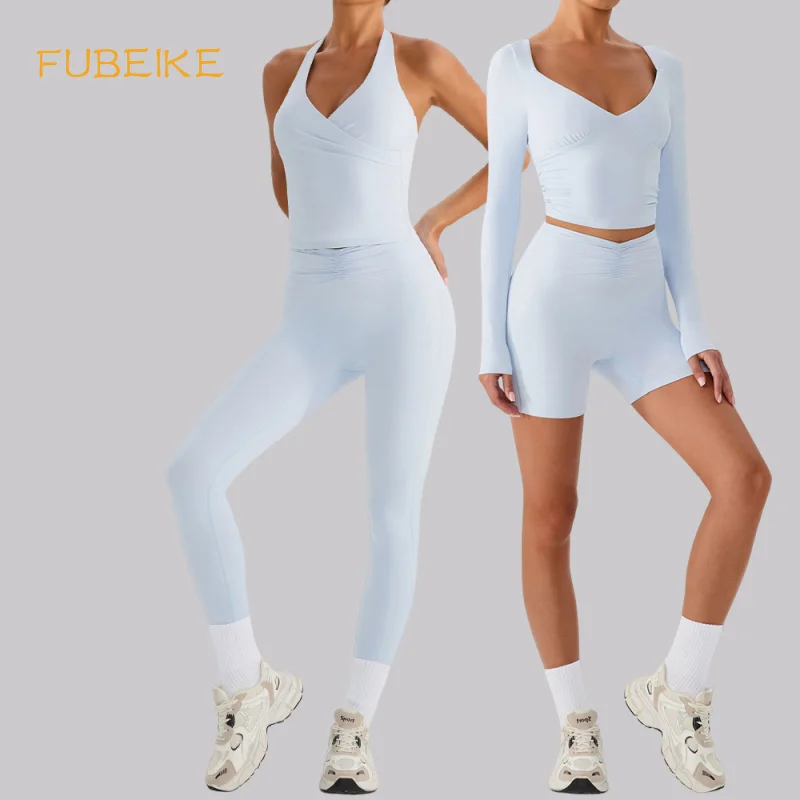 New Piece Set Summer Solid Color Sports Bra With Chest Pads Yoga Outfit Set High Waist Hip Lift Fitness Compresshion Pants