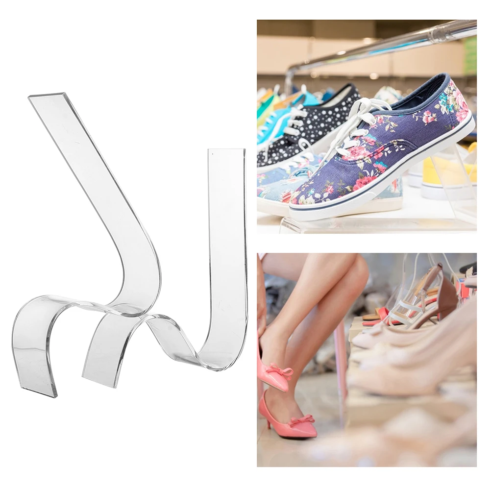 

3pcs Acrylic Shoe Rack Display Stand Set High Heel Sandals Sports Shoes Storage Organizer Stand for Home Mall Store