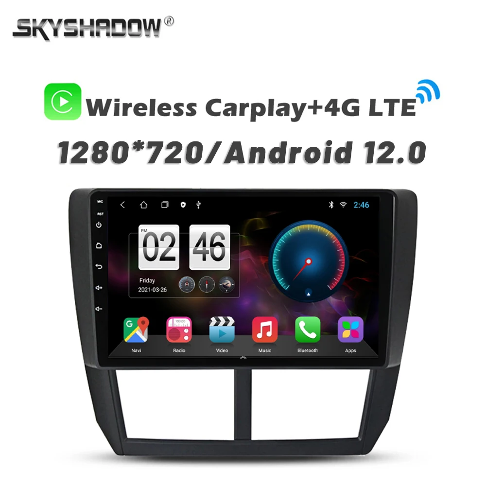 720P 360 Camera SIM Carplay 8G+256G Android 13.0 Car DVD Player GPS WIFI Bluetooth RDS Radio For Subaru Forester 3 SH 2007-2012