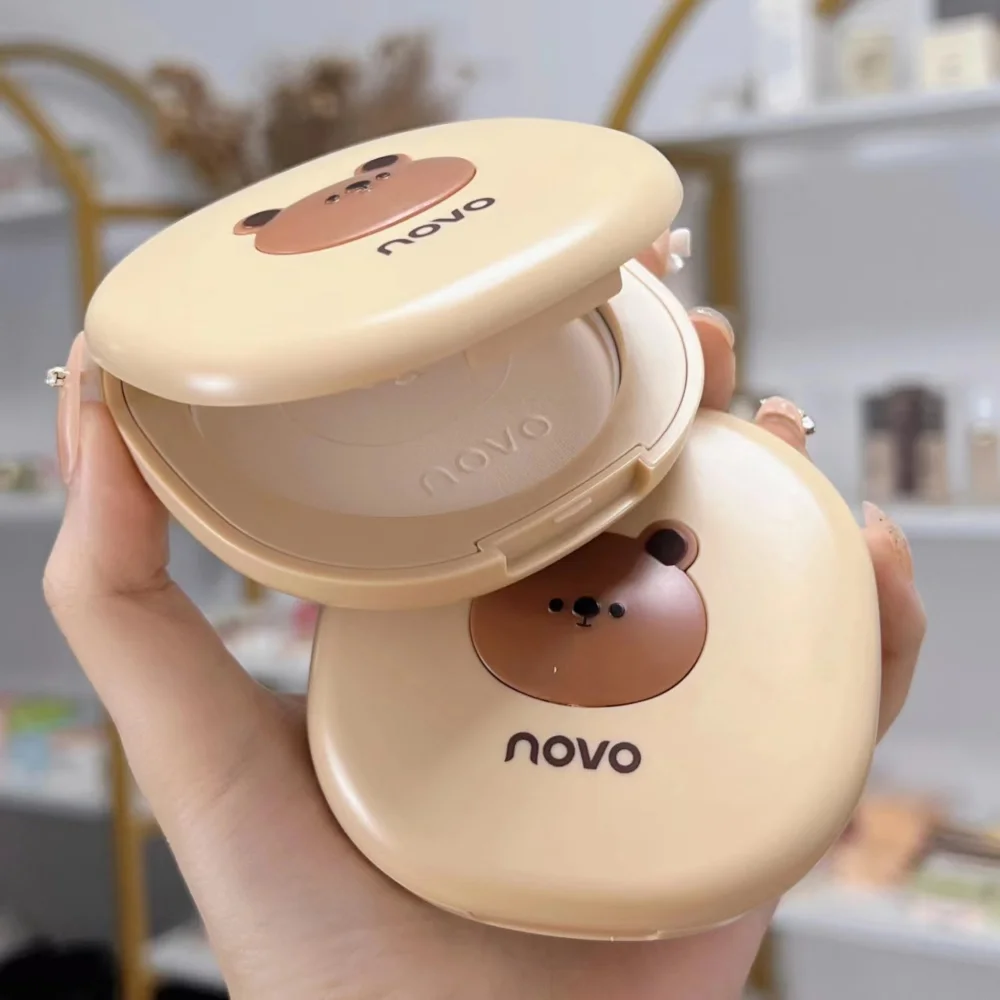 NOVO Silky Setting Powder Wet Dual Use Oil Control Concealer Waterproof Sweat Proof Natural Durable Face Makeup