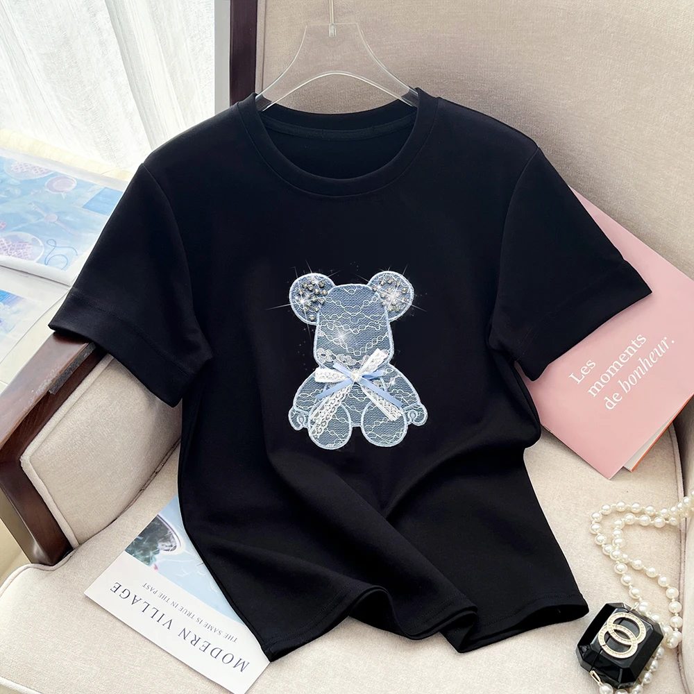 Korean  Casual Top Summer New Simple Slim Fit Elastic Short Sleeve Women's T-shirt  Crew Neck  Fashionable Basic Short Sleeves