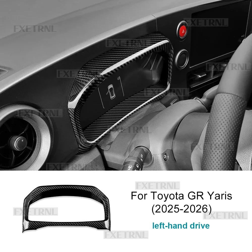 For Toyota GR Yaris 2025-2026 Real Dry Hard Carbon Fiber Dashboard Speedometer Frame Cover Trim LHD Car Interior Accessories