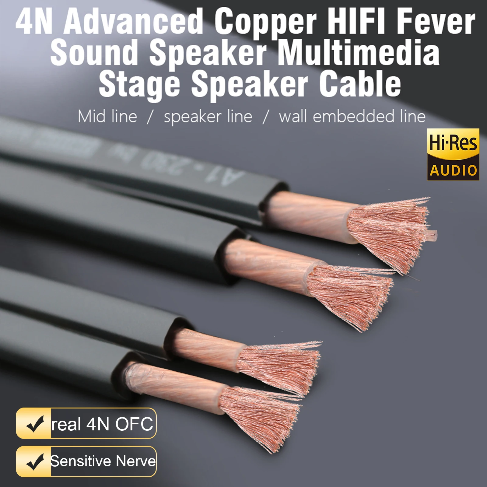 Loud Speaker Cable DIY Hifi 2 X 1.5mm Sq 2 X 3mm Sq OFC 99.99 Stranded PE Tensil Filling Grey XSSH Audio Speaker Cable Cord Line