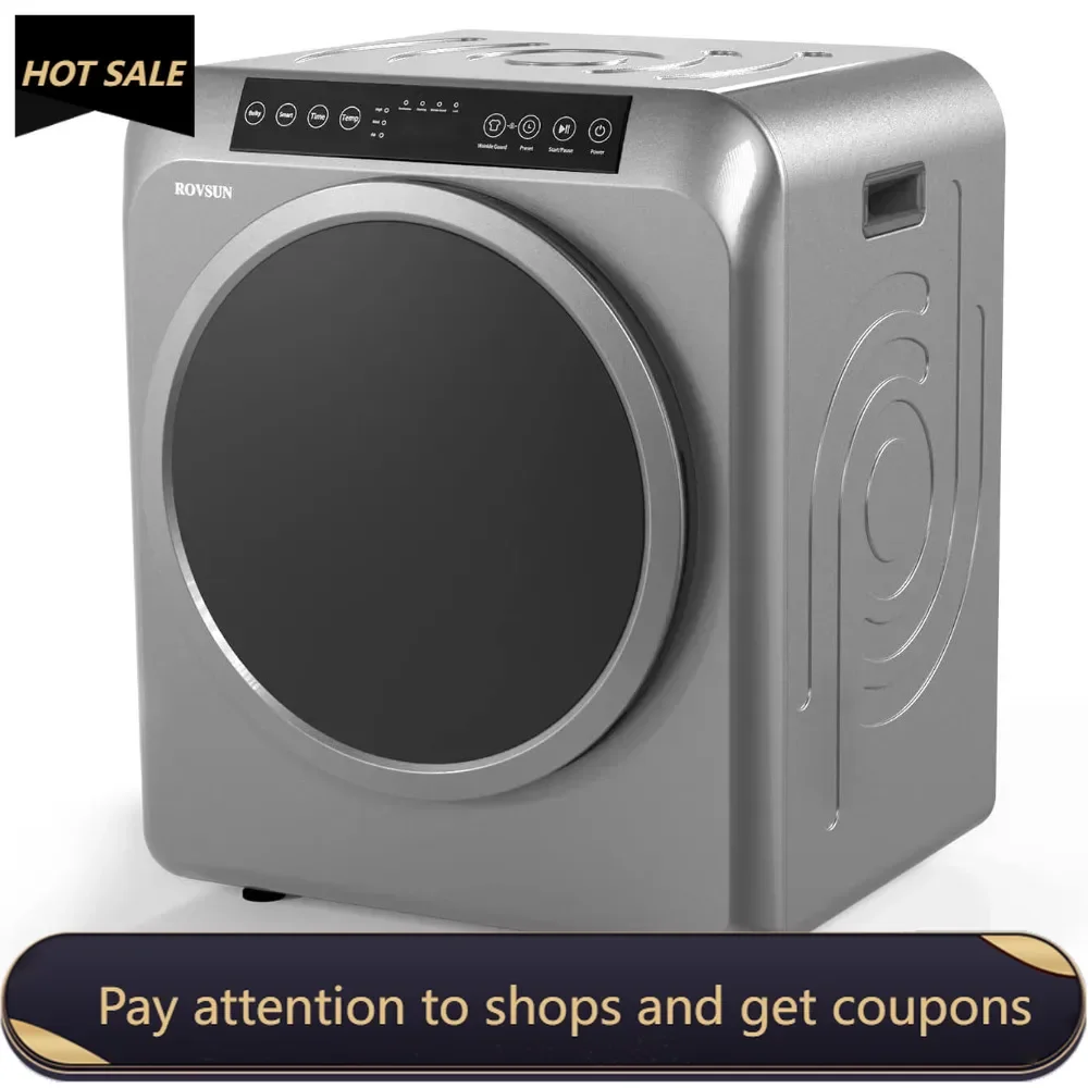 

13.2LB Portable Clothes Dryer, 3.5 Cu.Ft High End Front Load Tumble Laundry Dryer with LCD Touch Screen, Stainless Steel Tub