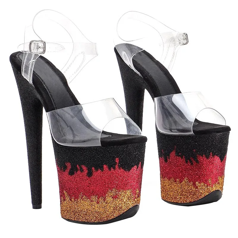 New 20CM/8inches PVC Upper Sexy Exotic High Heel Platform Party Sandals Pole Dance Shoes Model Shows Sandals 092