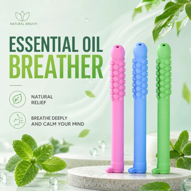 Essential Oil Diffuser Chewing Stick Silicone Chewable Stick Aromatherapy Breathing Relief for Adults Kids Anxiety Stress