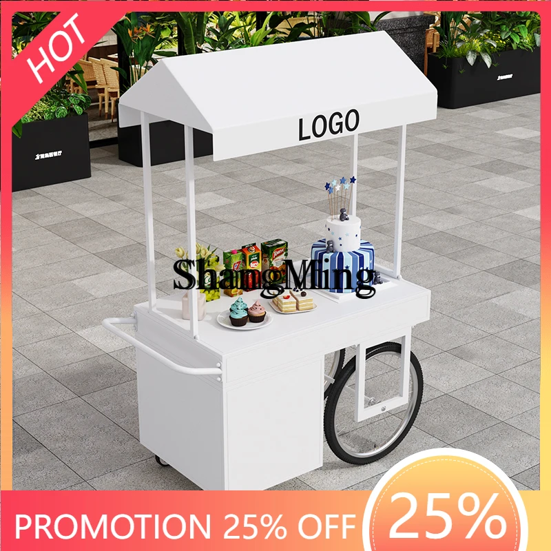 

CL iron stall trolley outdoor night market promotion display stand mobile dining car