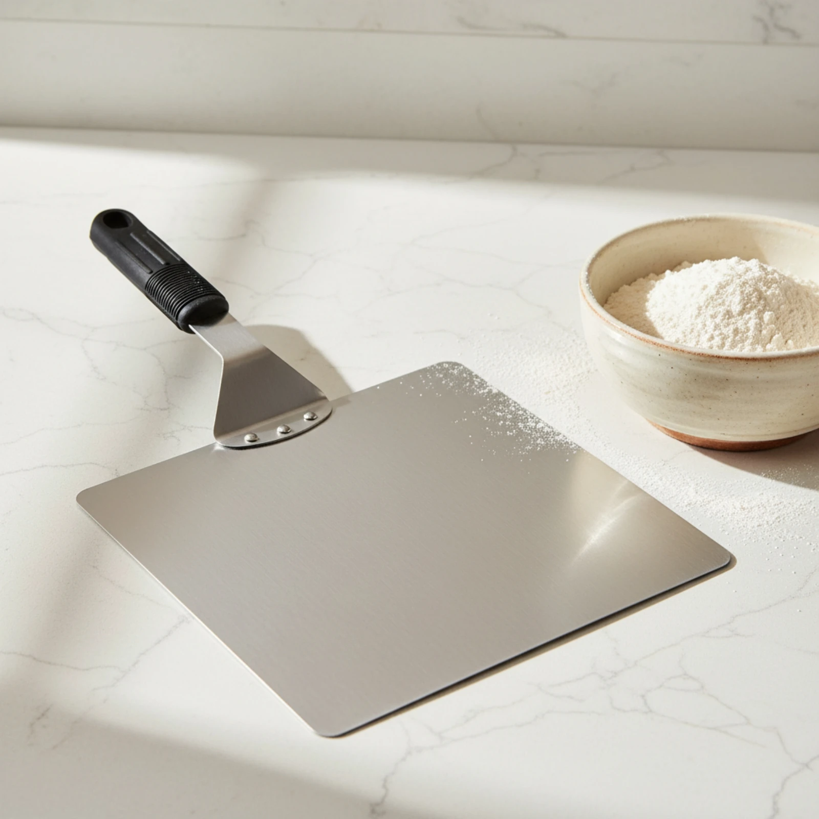 Pizza Peel Stainless Steel Pizza Paddle Professional Paddle Spatula Square Baking Tool Long-Lasting for Home Bakers, Kitchen