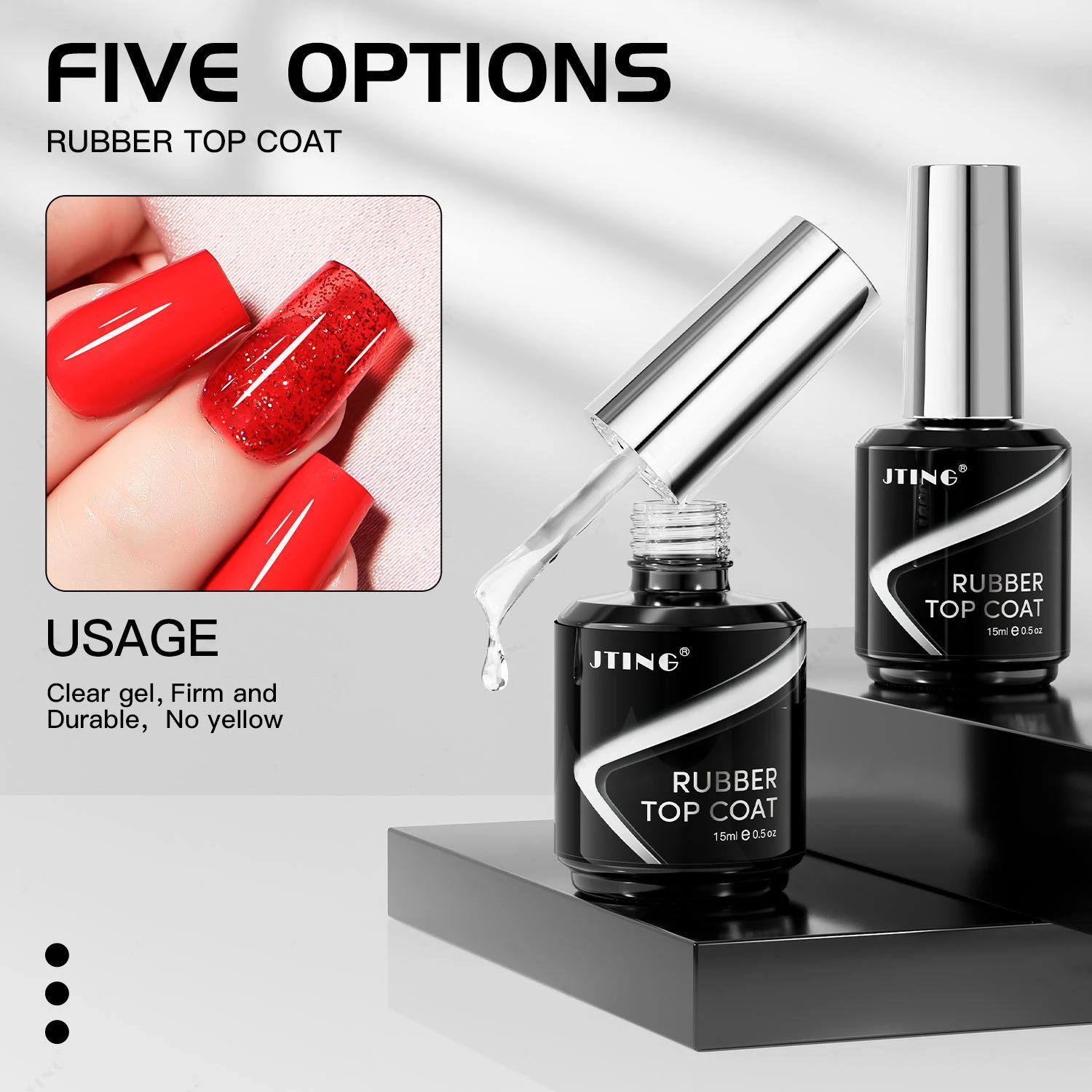 JTING 1 قطعة 15 مللي سوبر لامعة عالية لامعة المطاط معطف فوقي هلام طلاء الأظافر جودة عالية طويلة الأمد لا مسح معطف فوقي #6