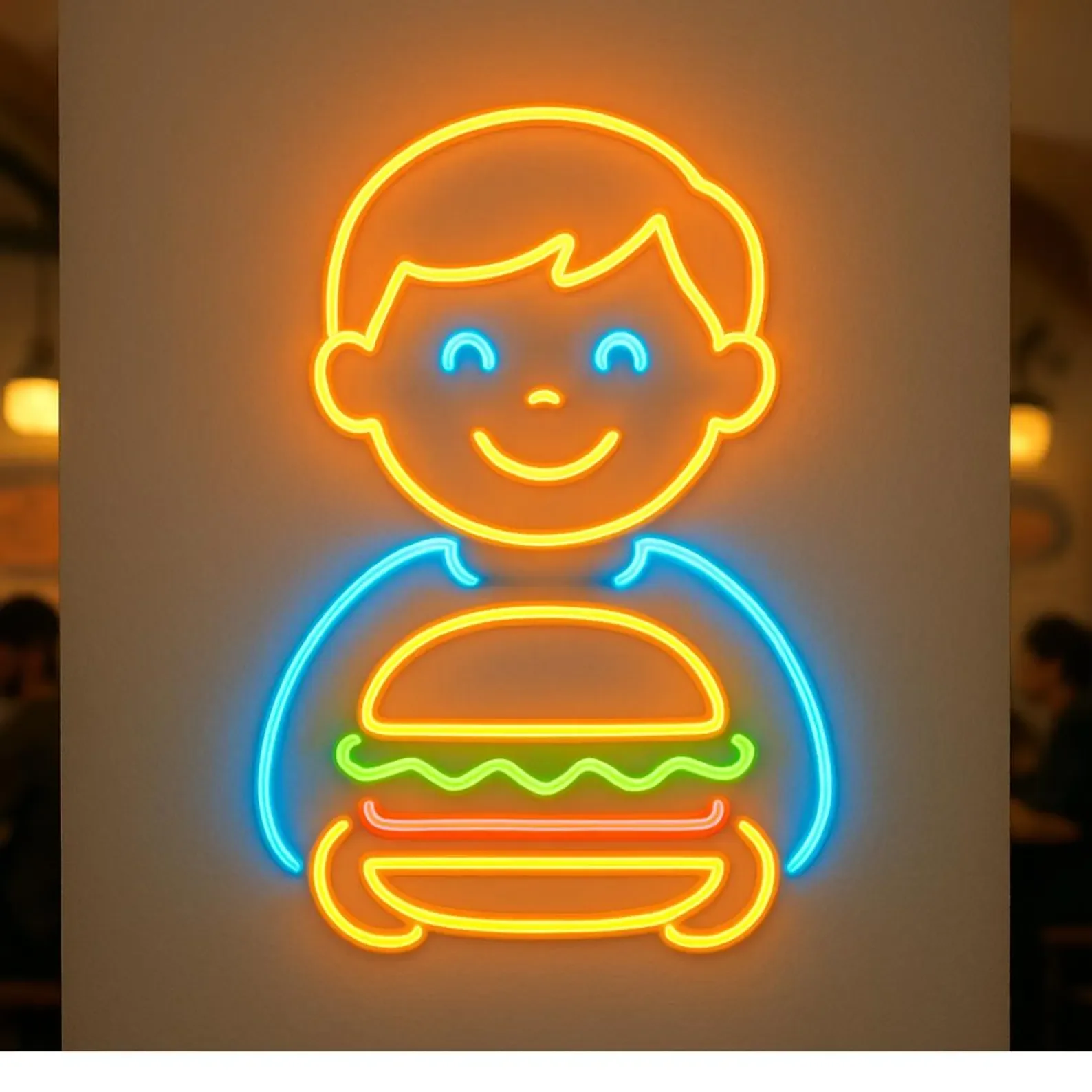 Burger Neon Sign,Restaurant Light, Fast Food Led Sign, Burger Neon Decor, Dinning Room Decor