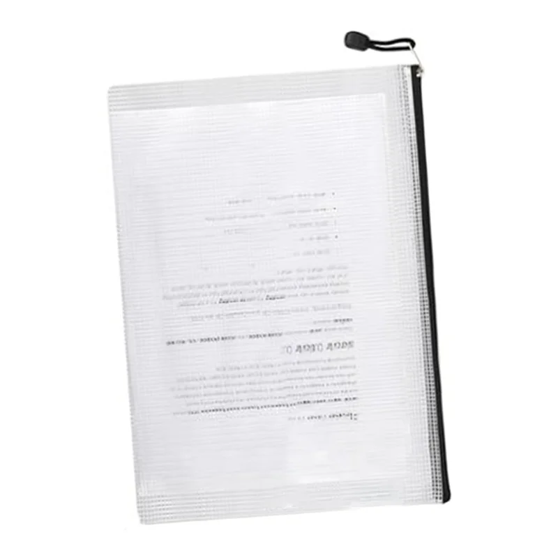 

A34M-24Pcs Mesh Zipper Pouch Bags, Plastic Zipper Bag For Organizing 13.5X9.5 Inches Letter Size, A4 Size
