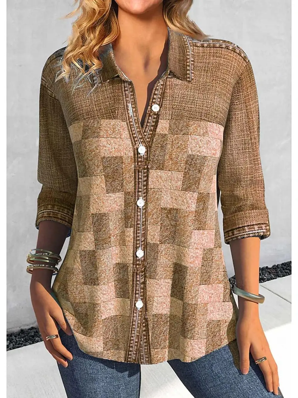 

Loose Collar Open Cardigan irt for Women Street Sle Polyester Long Sve Flip Collar Stand Length Regular Thin