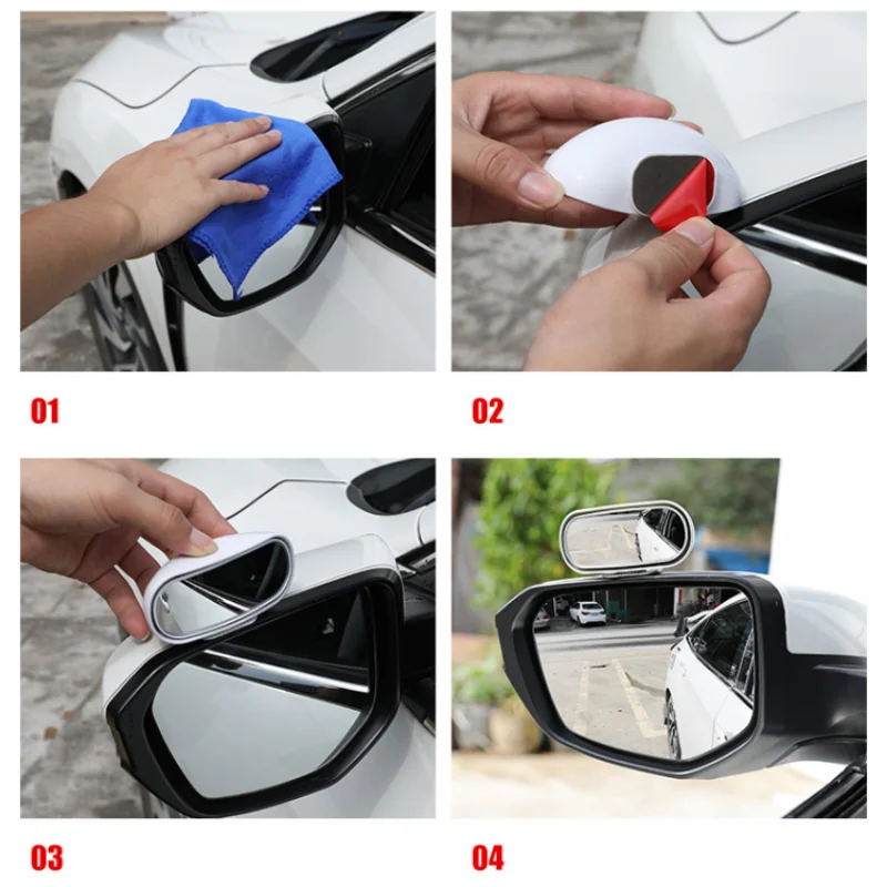 Universal Car Mirror 360° Adjustable Wide Angle Side Rear Mirrors blind spot Snap way for Parking Auxiliary Rear View Mirror