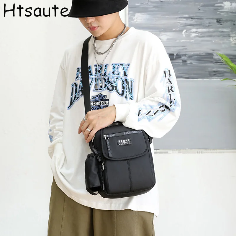 

Men's Multi-Pocket Crossbody Bag Durable Nylon Adjustable Strap Messenger Chest Sling for Business Travel Commute Outdoor