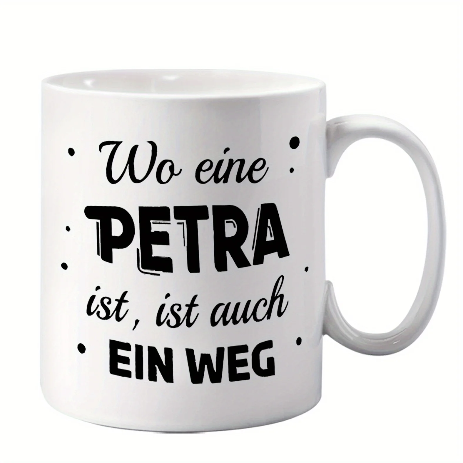 1pc Of 7-Color Ceramic Mug, 11Oz/325Ml, A Fun Gift, Microwave Safe, Holiday Present, Where There Is Petra, There Is A Way